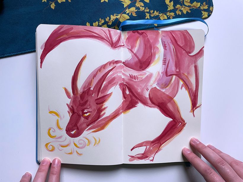one final dragon sketch, mixing different techniques :)
