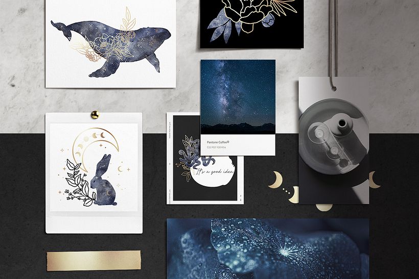 DEEP BLUE MAGIC digital watercolour collection 10
