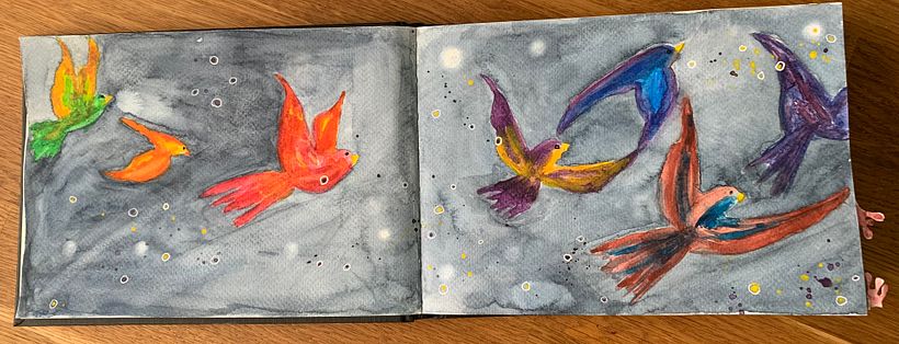 Verbinden van bladzijden vind ik lastig, ik ging van vogels naar?