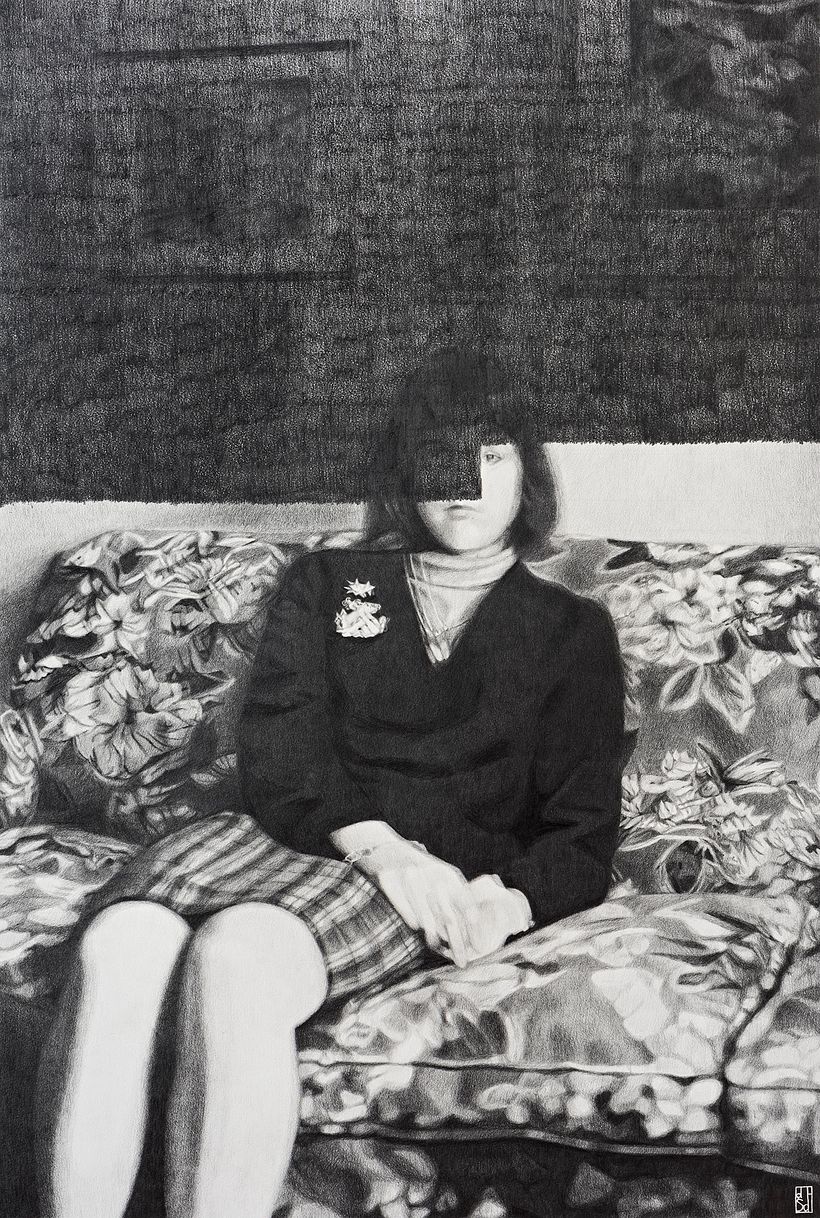 Tía Beatriz, Lápiz grafito sobre papel. 152x80cm.2019