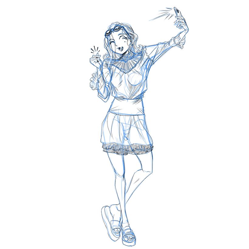 Refined Pencils with Rough Pencil Blue Line