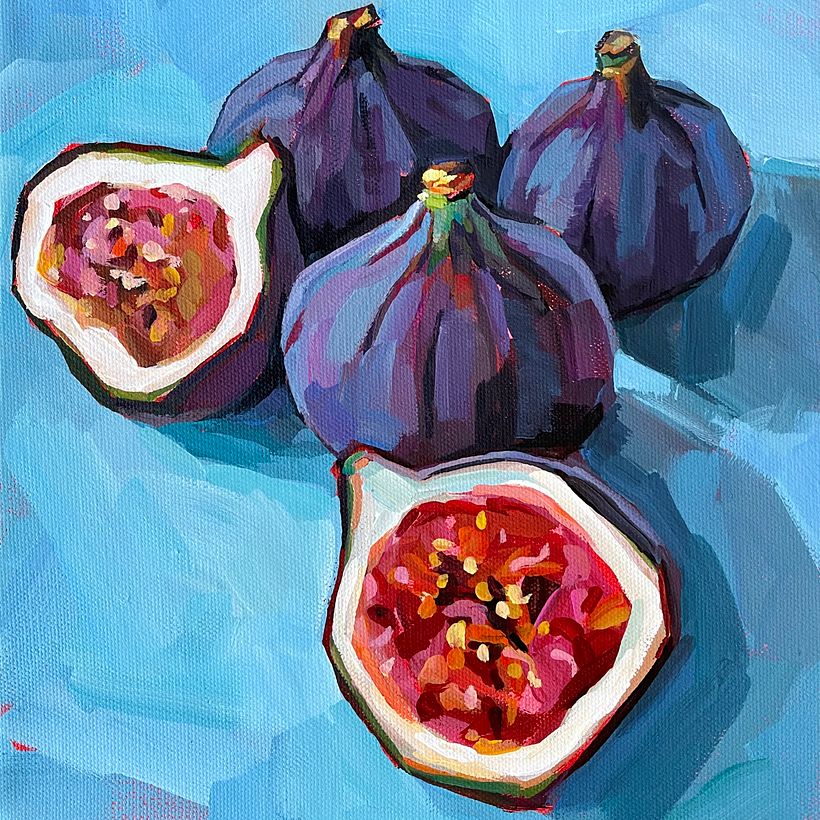 Fig Party 12" x 12" acrylic on canvas