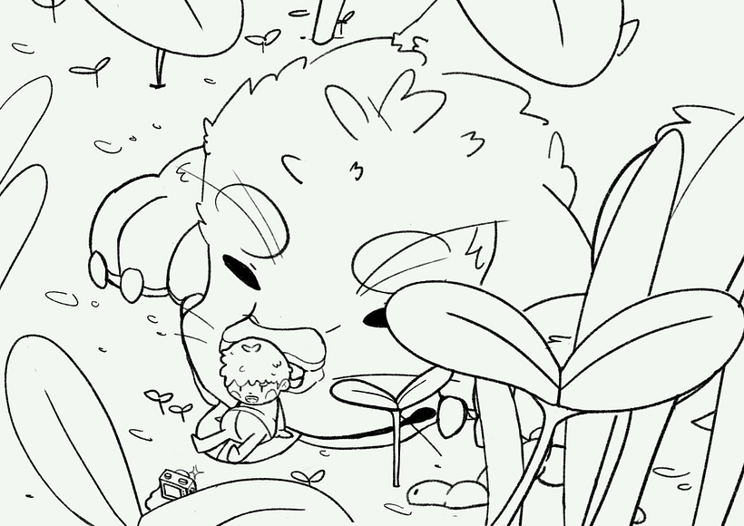 Elección del boceto y lineart del mismo con sus detalles