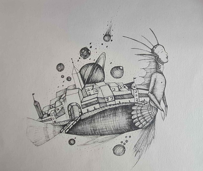 Mi Proyecto del curso: Ilustración surrealista con rotuladores 1