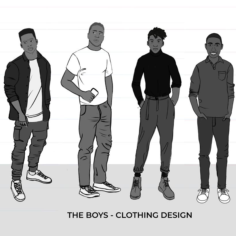 Diseño de los personajes masculinos