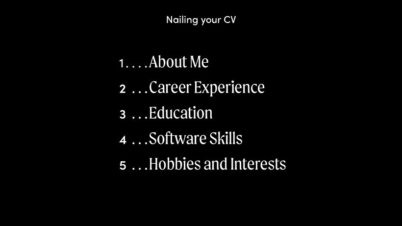 Make sure to include these sections in your resume design.