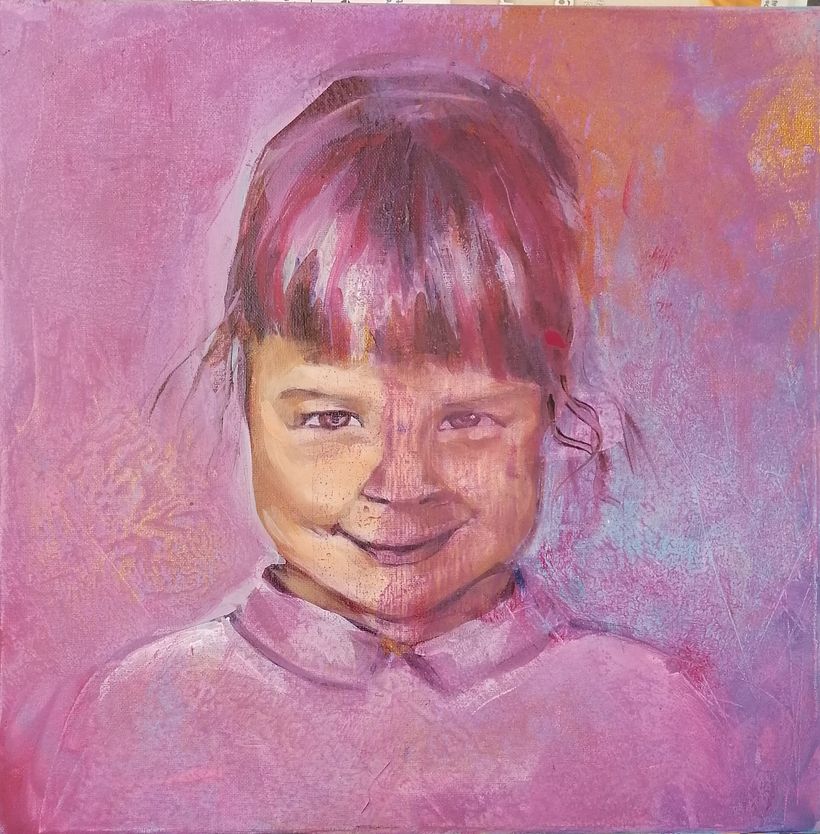 Mijn project van de cursus: Experimenteel portretteren: combineer olie, acryl en verfspray 3