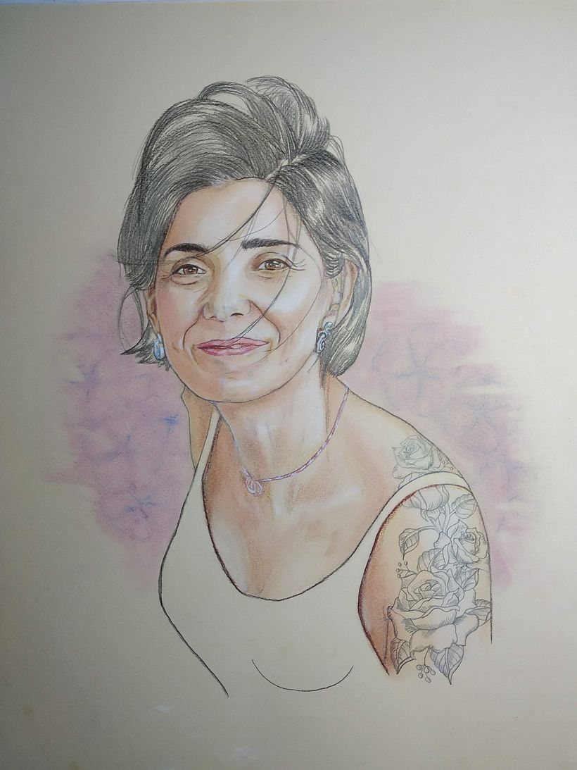 Ilustración con pastel y lápices de colores 2
