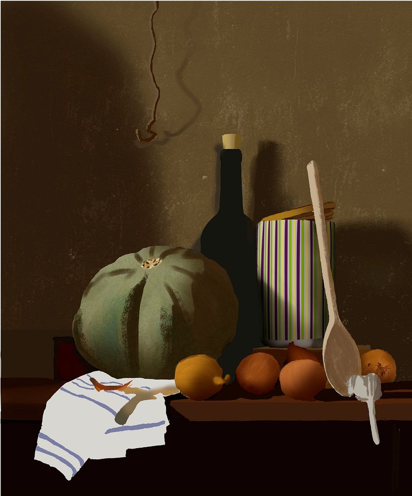 Still Life Painting, Step 2: Adding the core and cast shadows