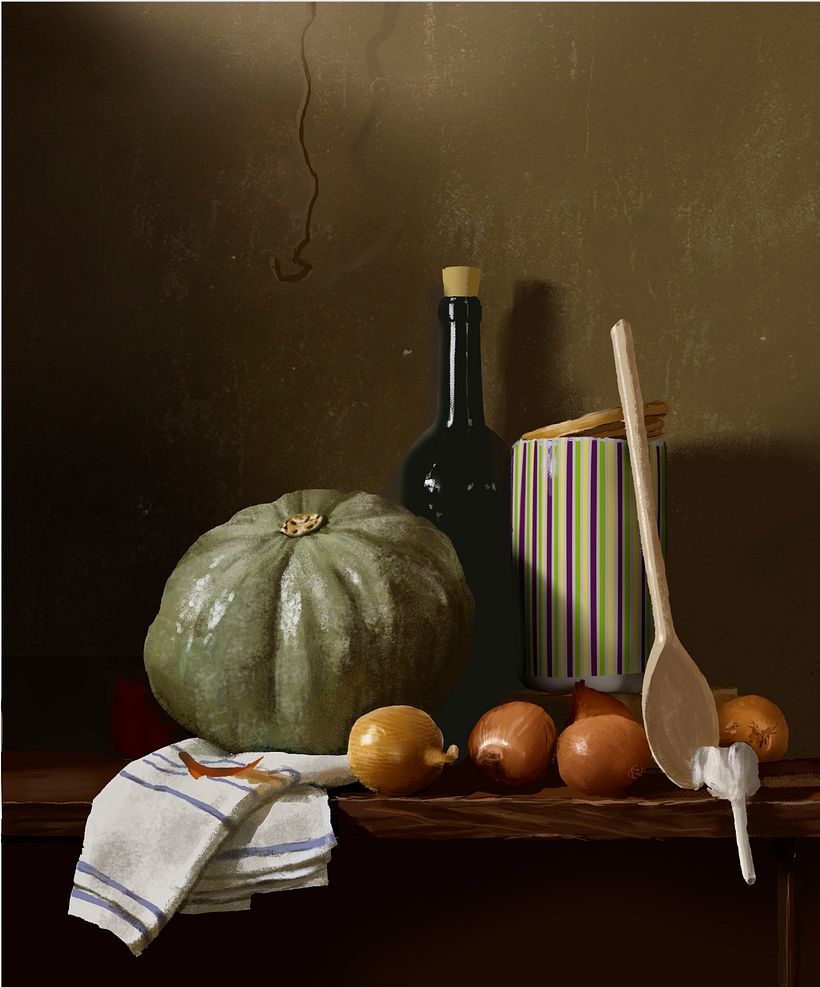 Still Life Painting, Step 4: Rendering with final details and texturing