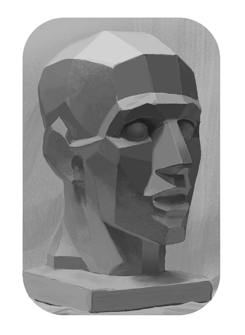 Head Sculpture Painting, Step 2: Rendering with textures