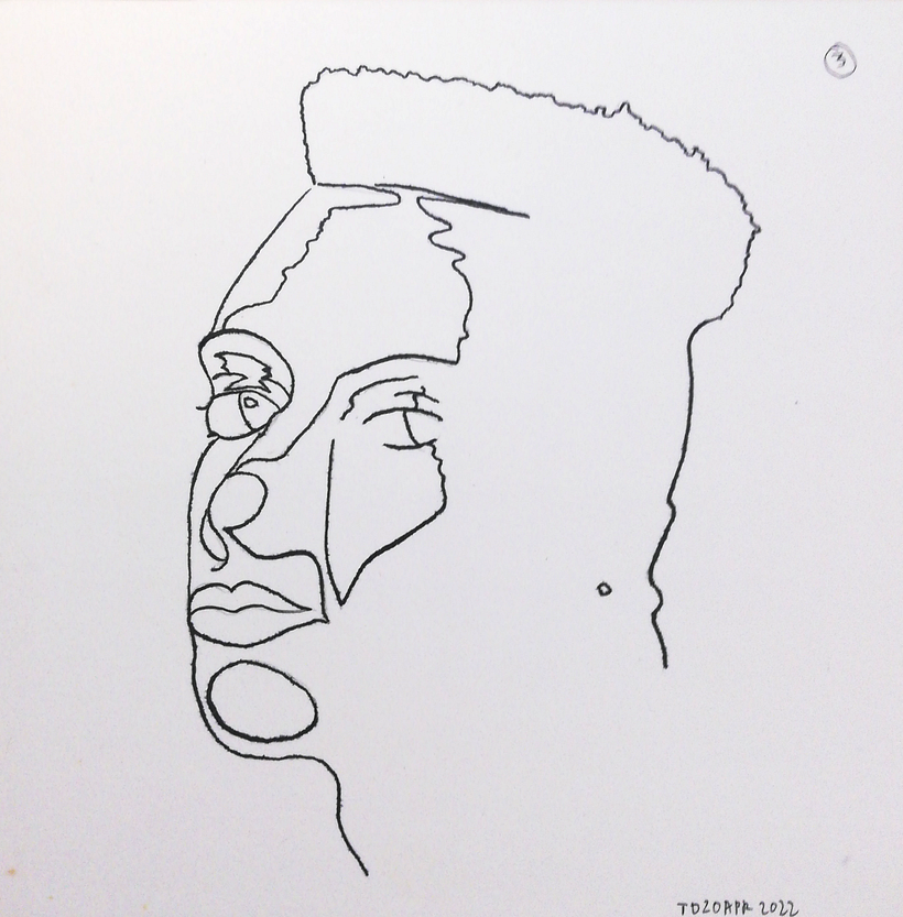 Contour lines based on previous drawing - dip pen + ink