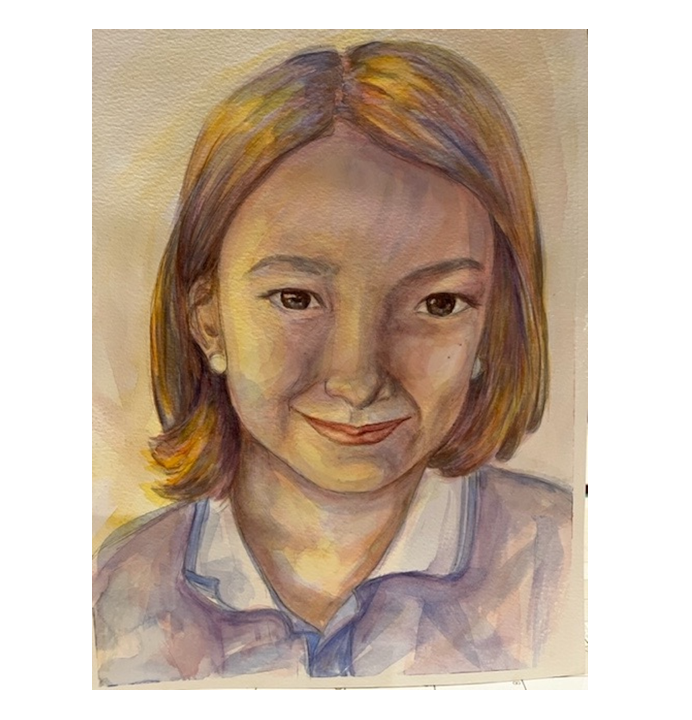 Happier with the looser brushstrokes in the shirt, too flat and bland in other areas.