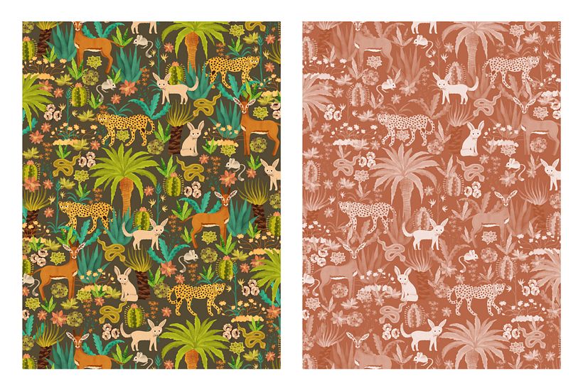 Mon projet du cours : Illustration numérique de motifs inspirés de la faune et la flore 3