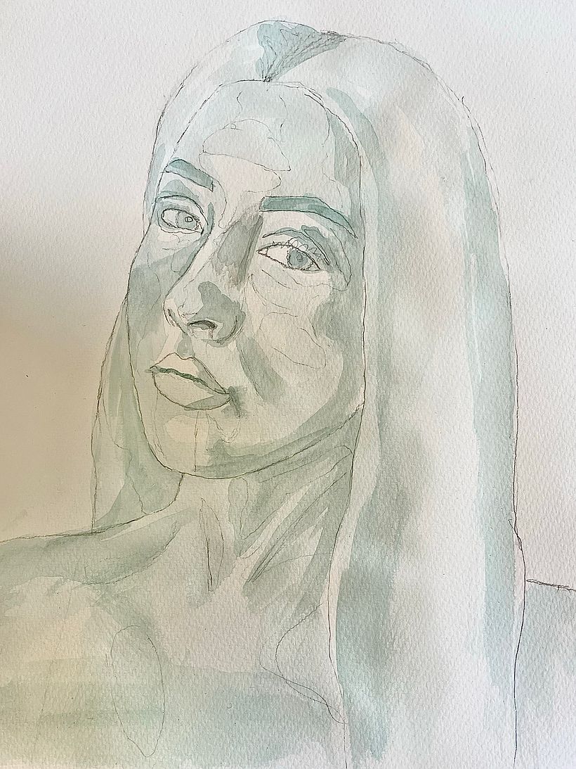 Mijn project van de cursus: Artistiek portretteren met aquarel 2