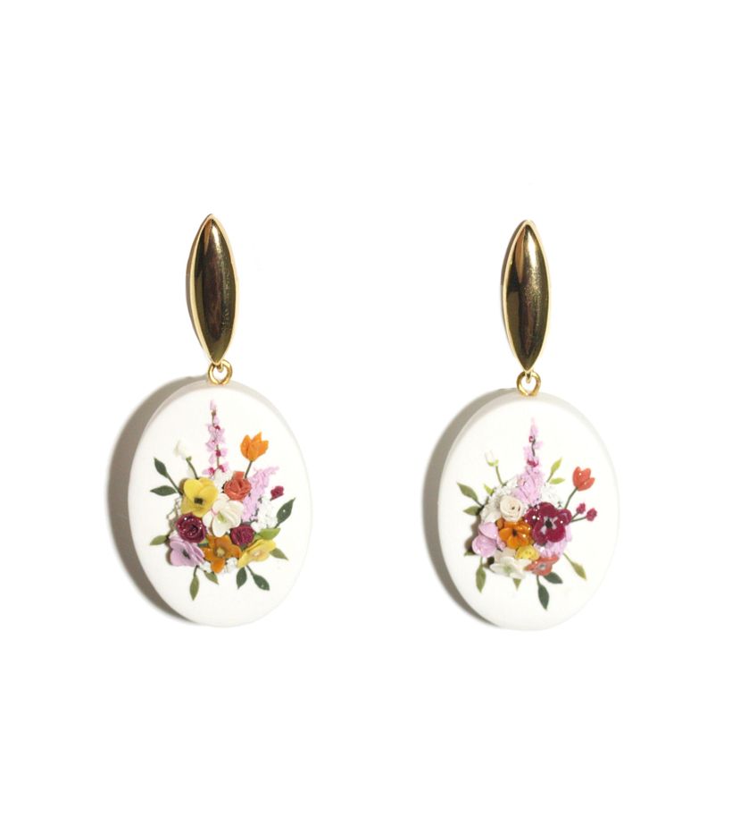 My floral earrings can take up to 2 hours to complete!