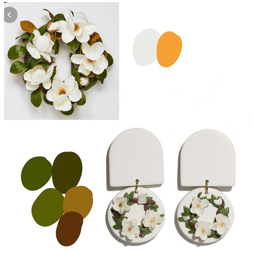 I had a lot of fun making two-toned leaves for this magnolia wreath. Study the flowers and try to recreate little details!