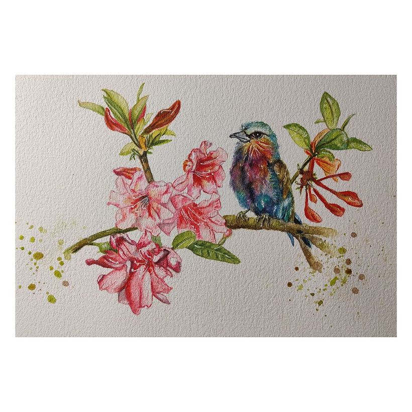 My project for course: Artistic Watercolor Techniques for Illustrating Birds 1