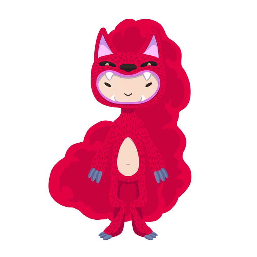 Red & Neon Wolfs! Kawaii Style 5