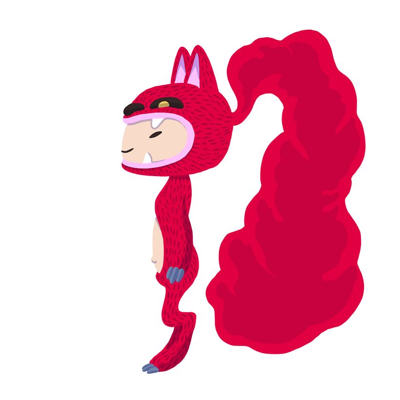 Red & Neon Wolfs! Kawaii Style 5