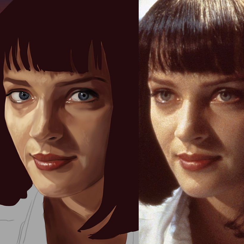 Once the under-painting was done, I then painted above the pencil layer to really start bringing the portrait to life.