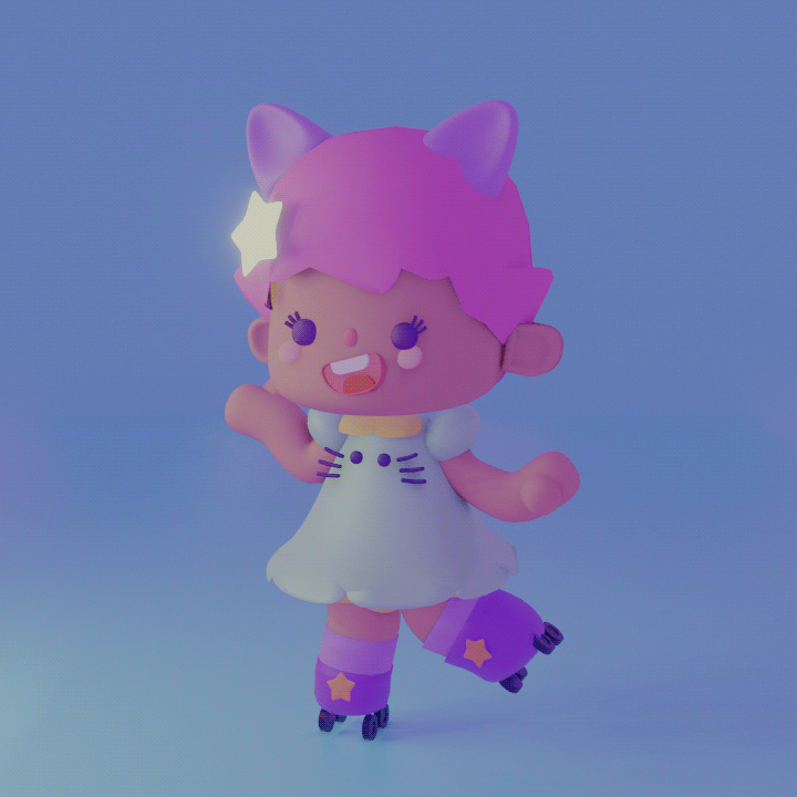 Meu projeto do curso: Criação de personagens Kawaii em 3D com Blender 2
