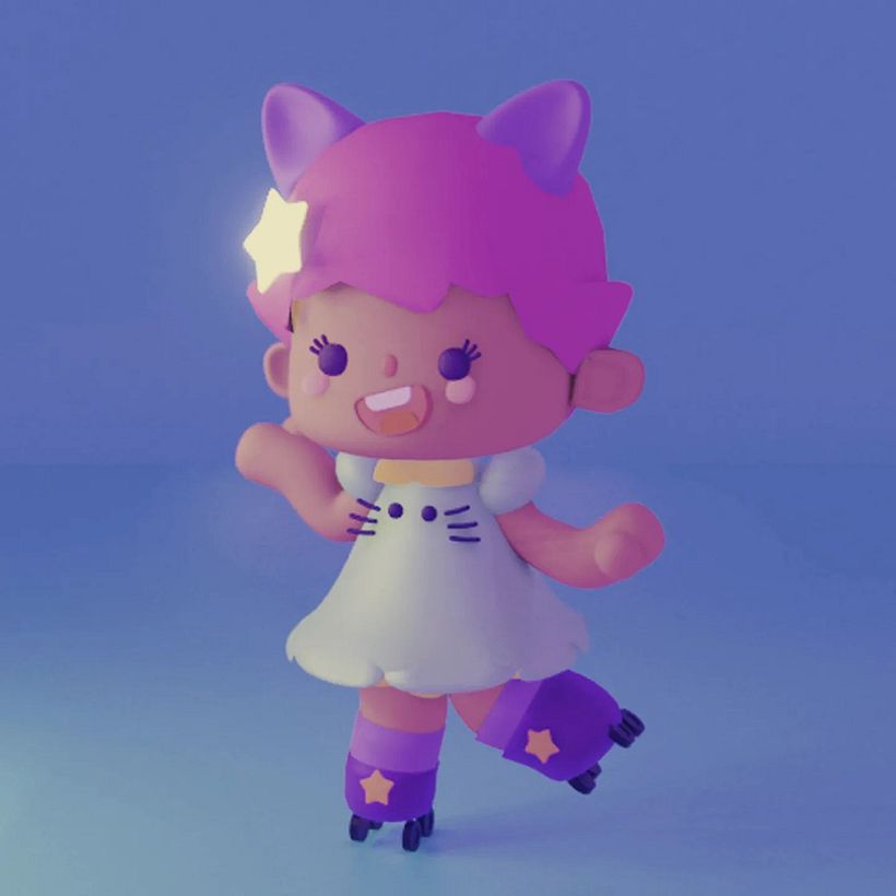 Meu projeto do curso: Criação de personagens Kawaii em 3D com Blender 3