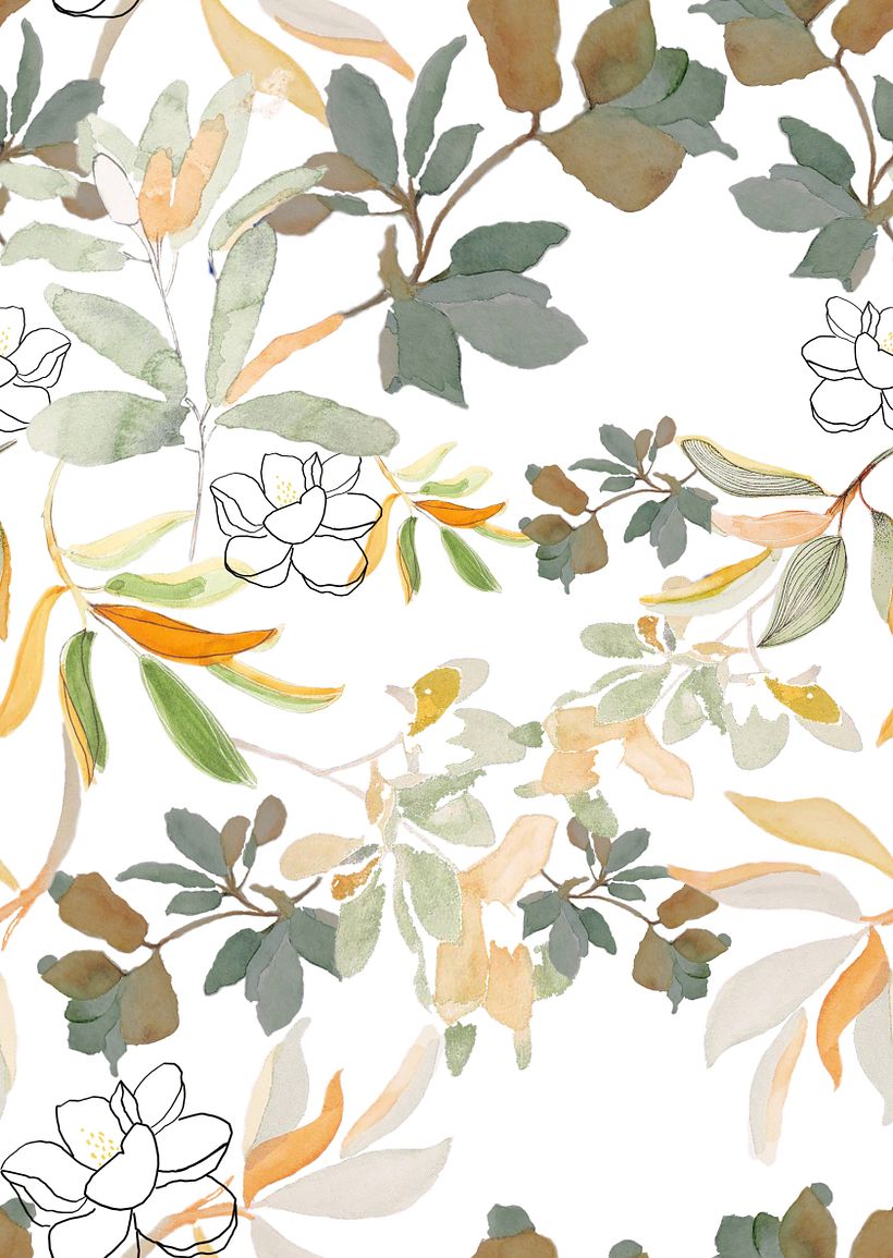 Estampado magnolias. 2