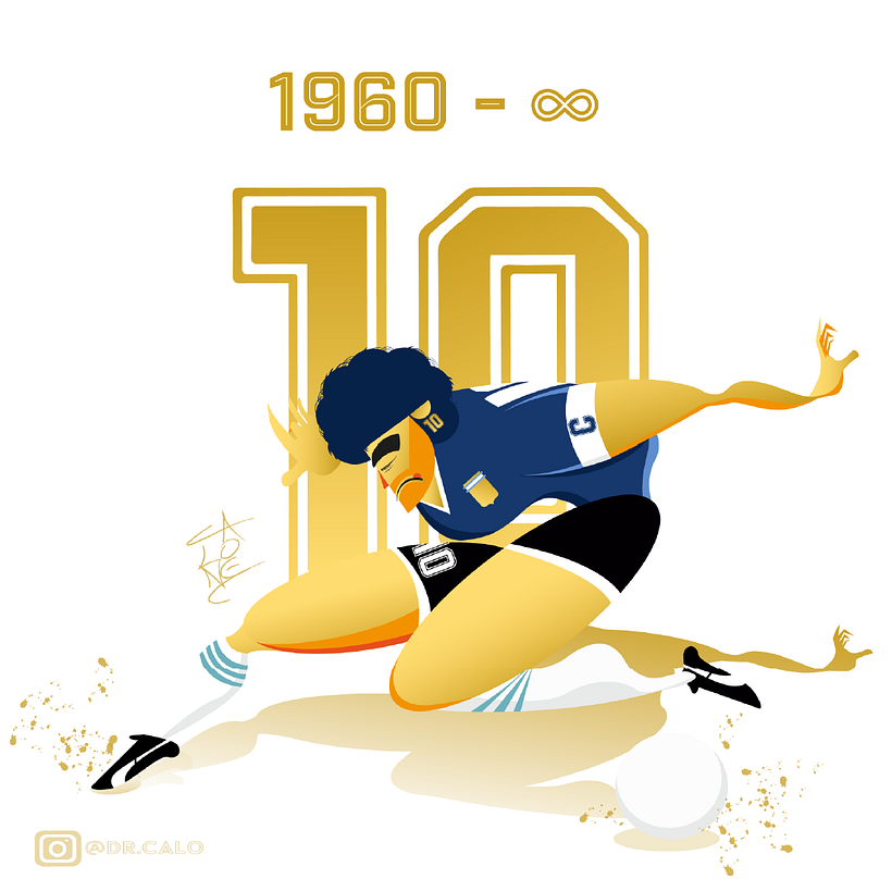Mi Proyecto del curso: Ilustración digital con formas geométricas para principiantes - Homenaje a Diego Armando Maradona 2