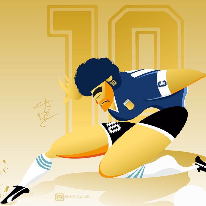 Mi Proyecto del curso: Ilustración digital con formas geométricas para principiantes - Homenaje a Diego Armando Maradona 4