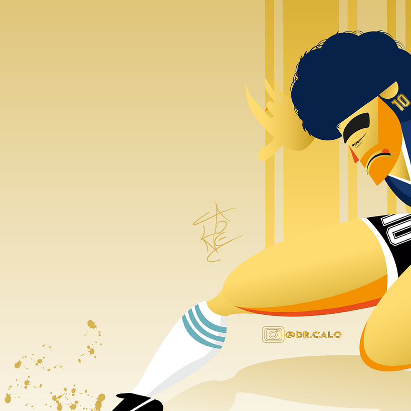Mi Proyecto del curso: Ilustración digital con formas geométricas para principiantes - Homenaje a Diego Armando Maradona 5