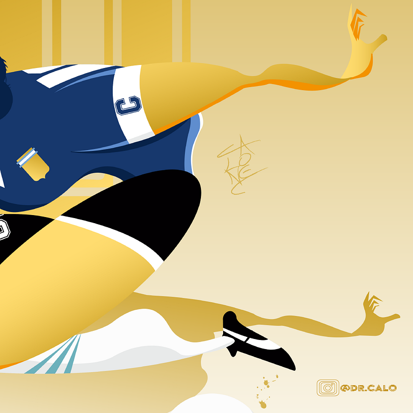 Mi Proyecto del curso: Ilustración digital con formas geométricas para principiantes - Homenaje a Diego Armando Maradona 6
