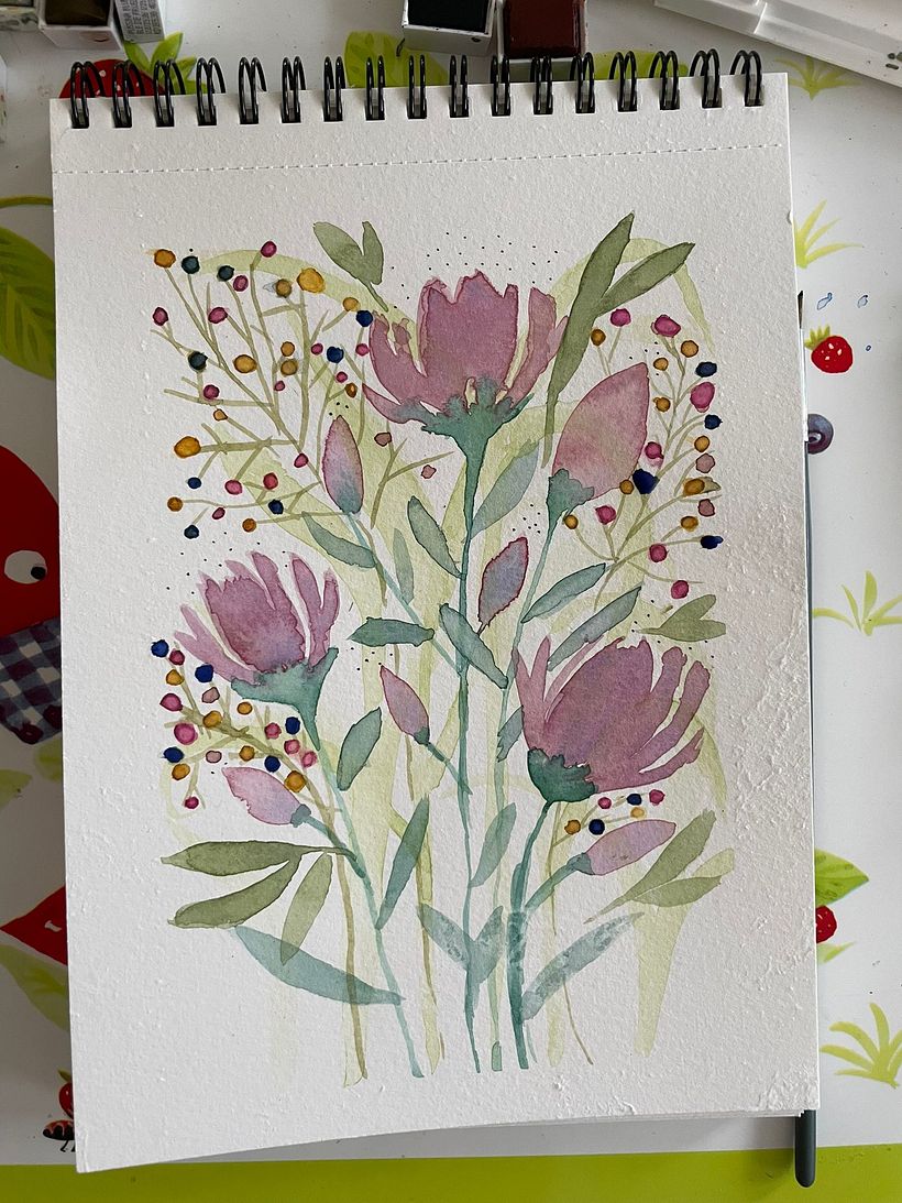 Mein Kursprojekt: Blumen-Kompositionen mit Aquarell malen 3