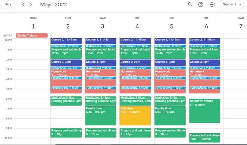 Mi Proyecto del curso: Organización de agenda: gestiona tu tiempo y energía 5