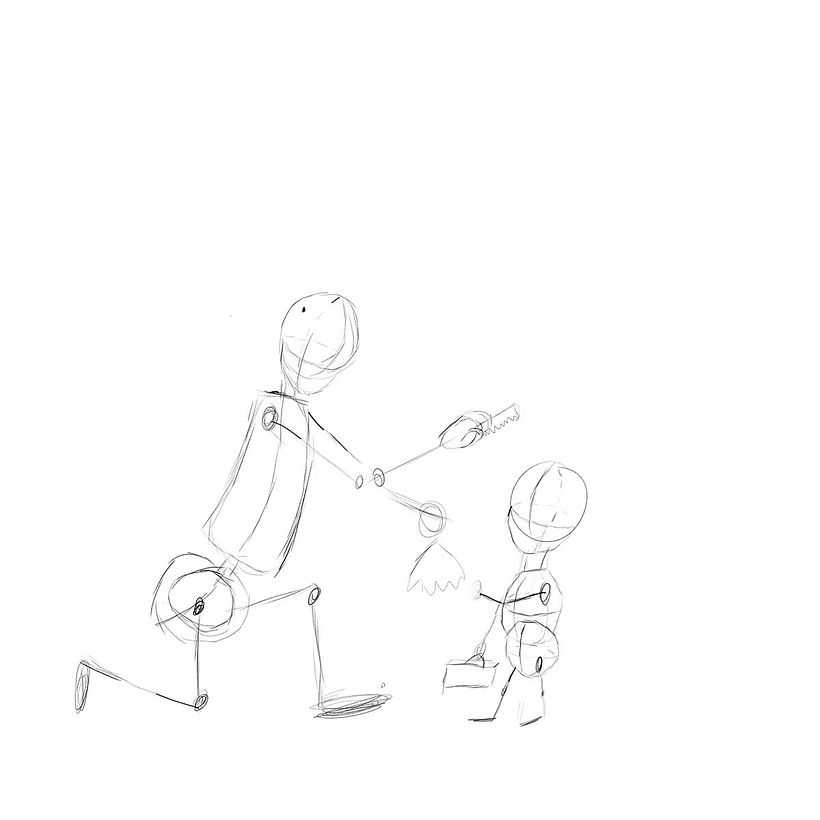 01 - Dibujo base de los personajes.