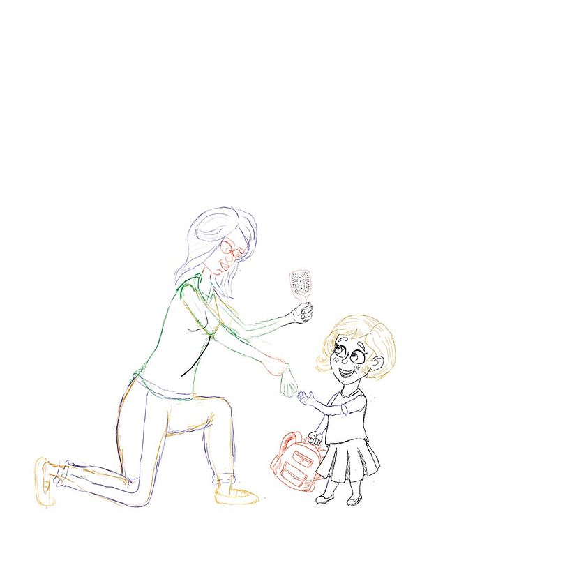 02 - Boceto de la madre y su hija.