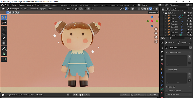 Mi Proyecto del curso: Creación de personajes kawaii en 3D con Blender  6