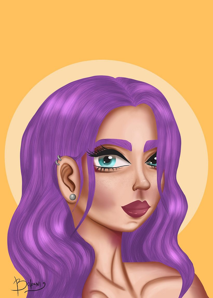 My project for course: Female Character Portraits in Procreate 1