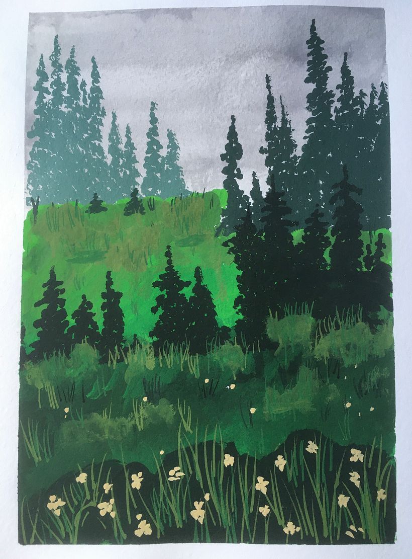 My project for course: Painting Atmospheric Landscapes with Gouache 1