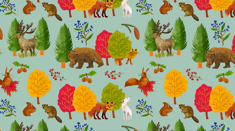 Motif forêt canadienne 11