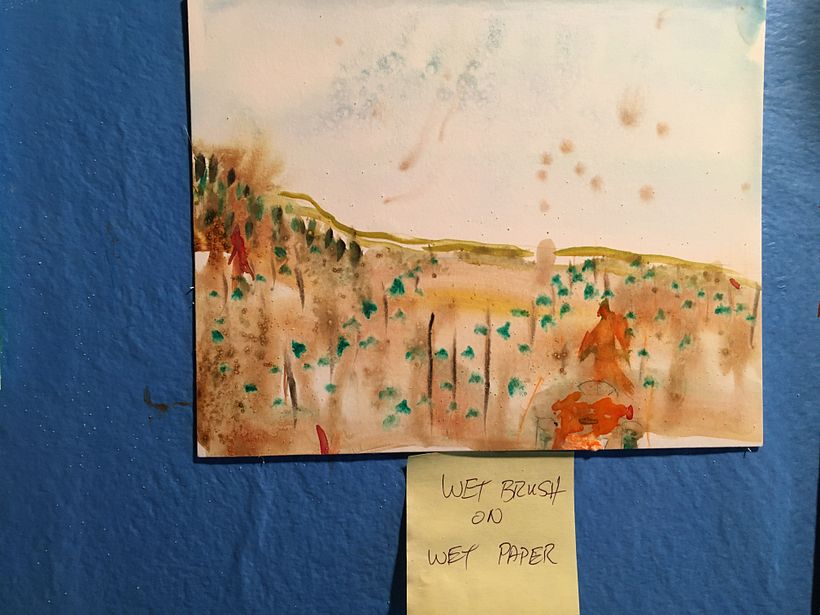 Wet brush on Wet Paper