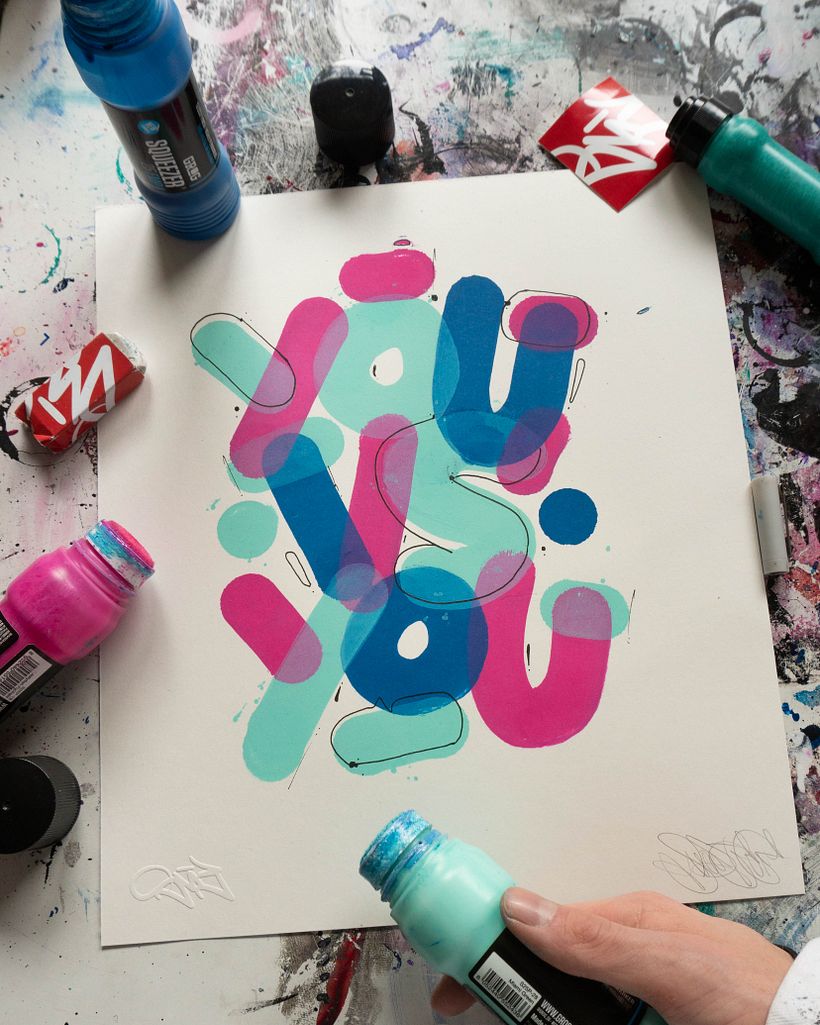 "You vs you" — Squeezer Lettering 1