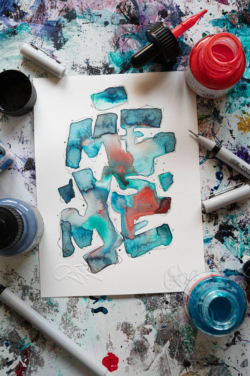 "Me vs" — Ink Diffusion Effect 1