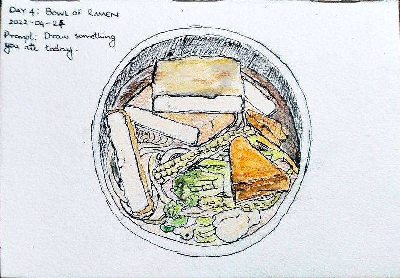 Day 4: Bowl of Ramen; Prompt: Draw something you ate today