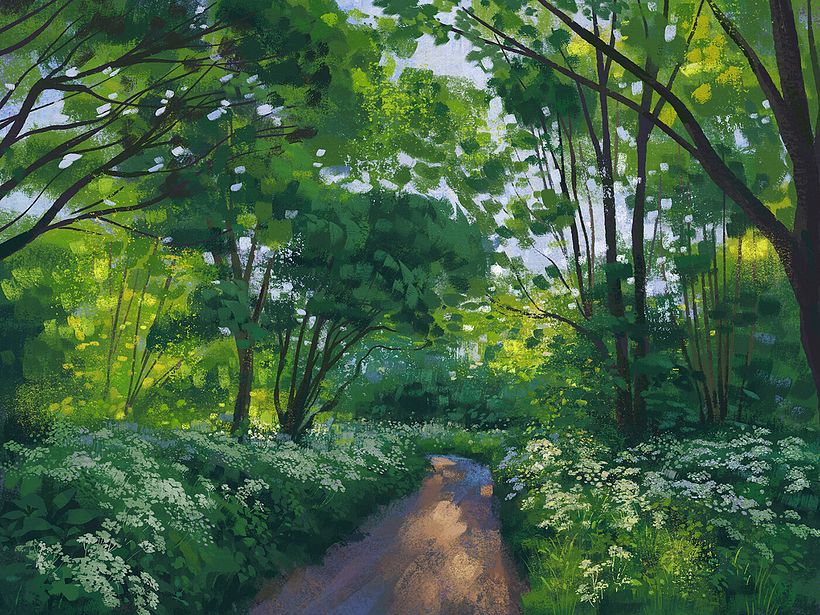 Gouache-style Digital Environment Paintings 2