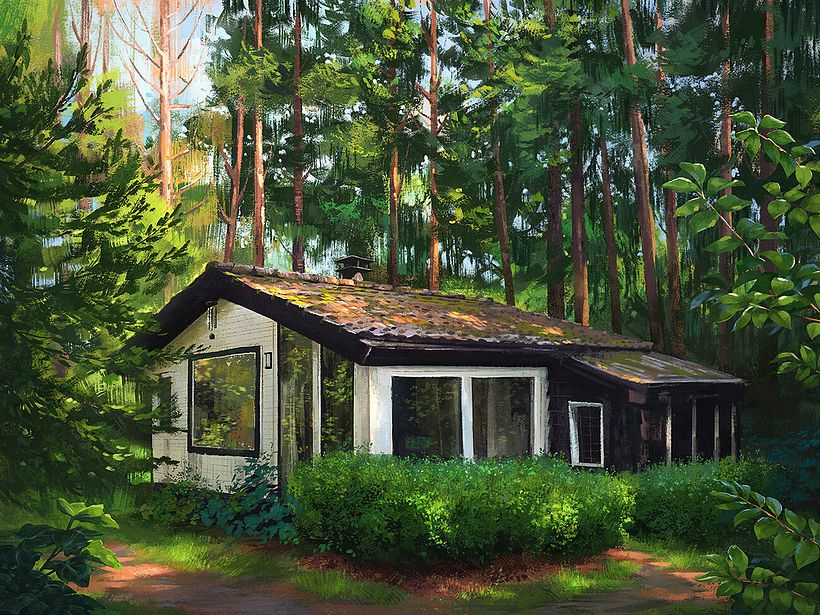 Gouache-style Digital Environment Paintings 5