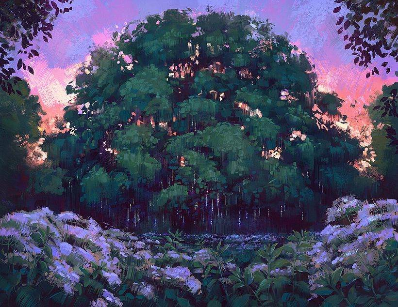 Gouache-style Digital Environment Paintings 3