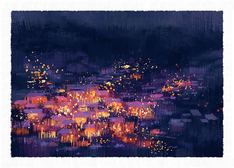 Gouache-style Digital Environment Paintings 7
