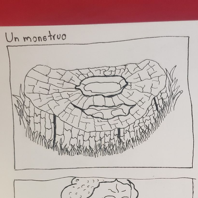 Safari dibujado. Se pueden encontrar cosas interesantes afuera buscando conceptos en especifico, yo encontré un monstruo.