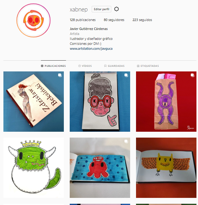 Mi perfil de instagram. Subo ilustraciones digitales y tradicionales.